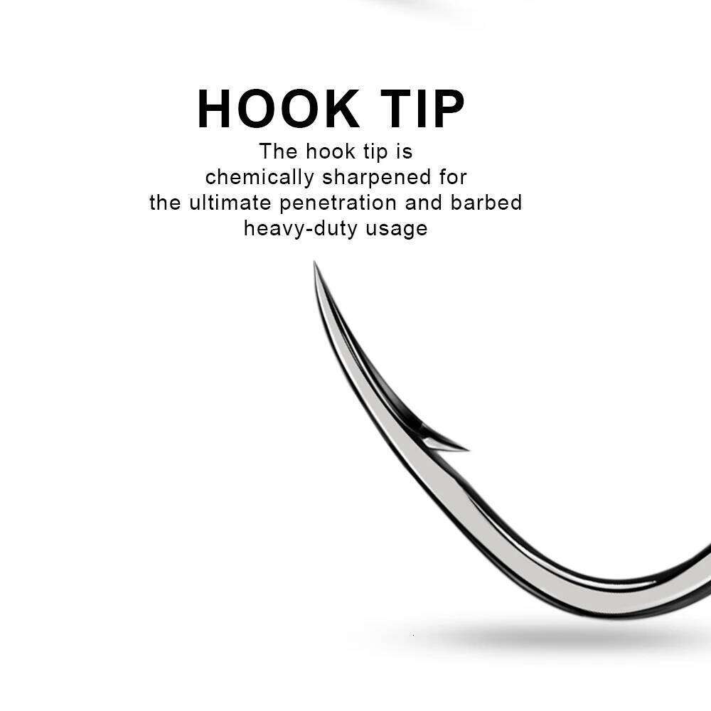 Lot 50pcs Baitholder Fishing Hooks High carbon steel Black fishhook Barbed Annular Sharpened Tip Jig Big Hook Saltwater 4#-9/0# S260305