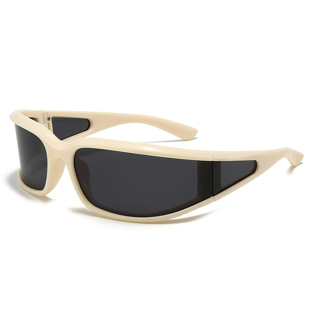 Y2K Outdoor Sports Polarized Sunglasses for Women, Ski Punk Curved UV-Protective Cycling Goggles