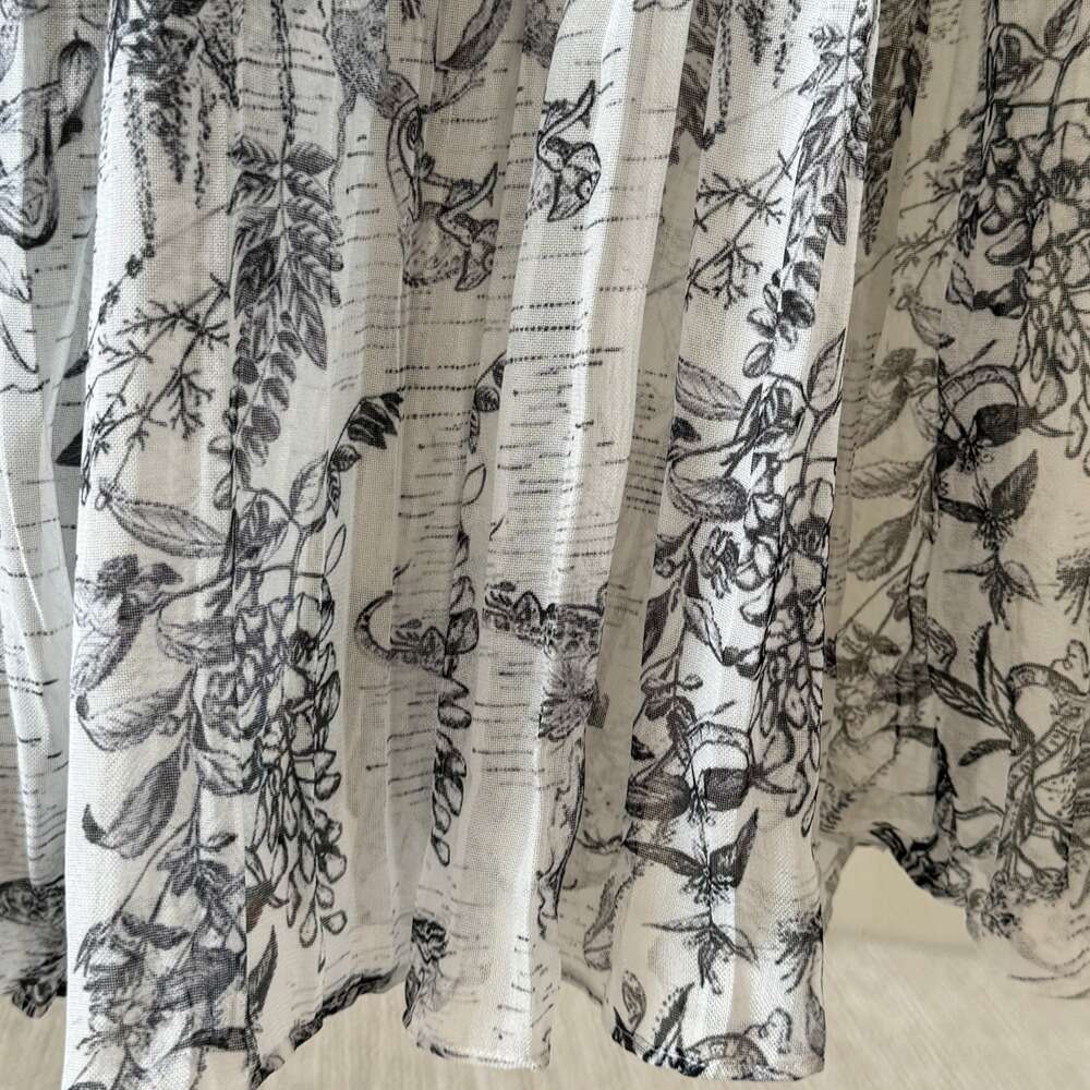 Ink print 2026 spring and summer Chinese women's medium-sized handmade pleated A-line skirt