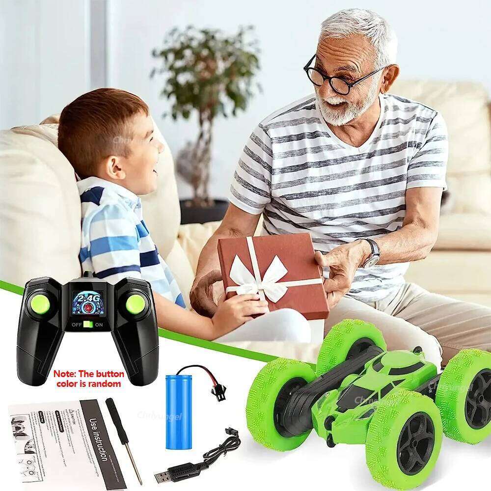Rc Stunt Car Kids Double Sided Flip Remote Control Cars 2.4G High Speed 360 Rotation Drift Auto Toys Gifts for Boy Girl C260305