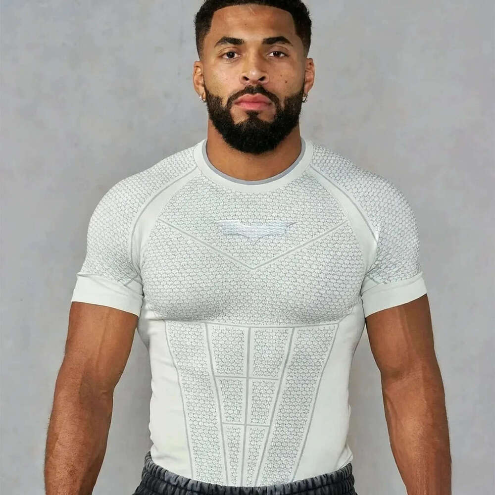 Shirts Muscle Quick Dry Sports T shirt Gym Fitness Tops Workout Running Bodybuilding Clothes Vintage Tee Men's Clothing Daily Outfit - view 6