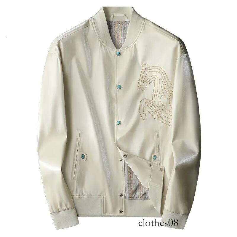 Minglu Baseball Collar Casual Men's Jackets High Quality Spring Autumn Horse Embroidery Male Coats Plus Size 5XL Man Overcoats