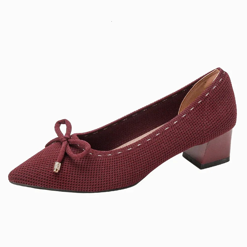 Ladies high heels woven single shoes 260306