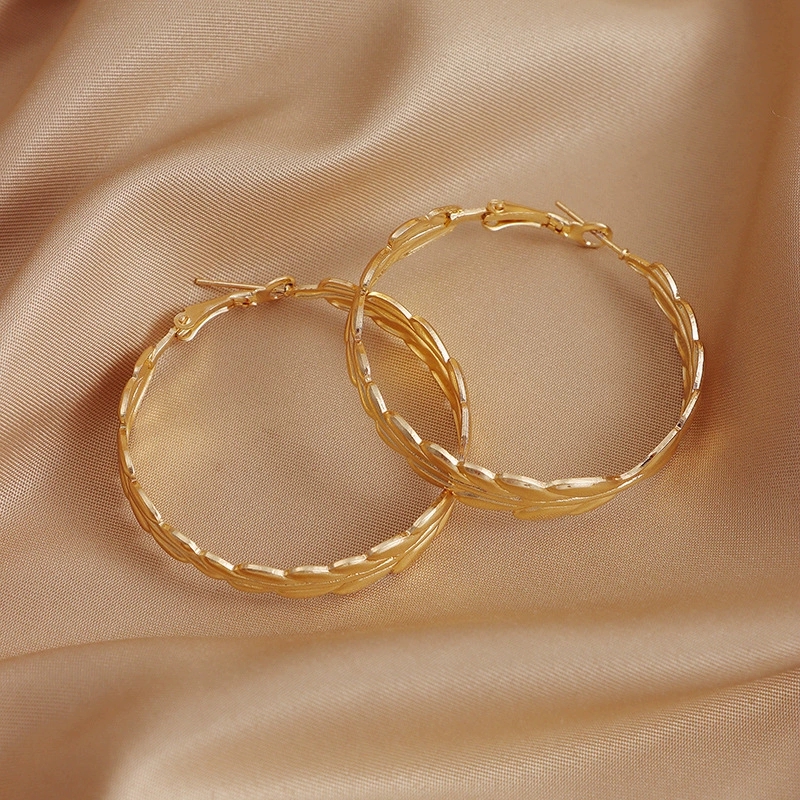 High-End Designer Wreath Inspired Hoops With Unique Metal Twist Hooks | Trendy Accessory