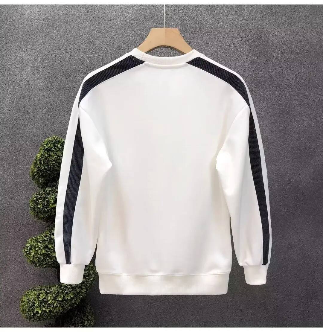 Autumn Men's Cotton Sweatshirt Korean Mens Cool White O-neck Long Sleeve Top Quality Harajuku High Street Men Clothing New