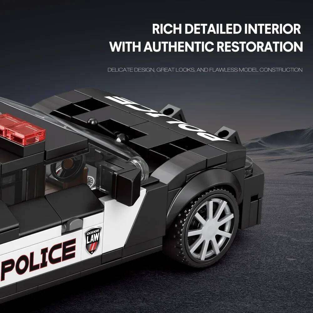 372PCS Police Building Blocks 1:24 SWAT Car Model Desktop Ornaments Collection Display Toys For Kids Holiday Gifts Z260305