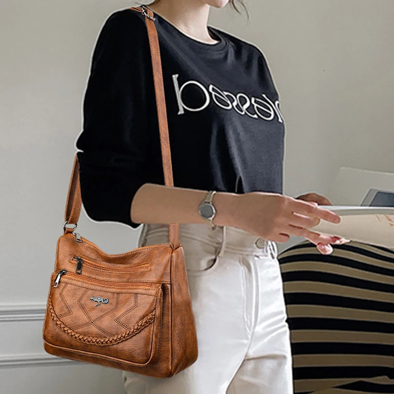 Neutral style shoulder bag for men and women Mother with braided decoration Suitable traveling outings 260227