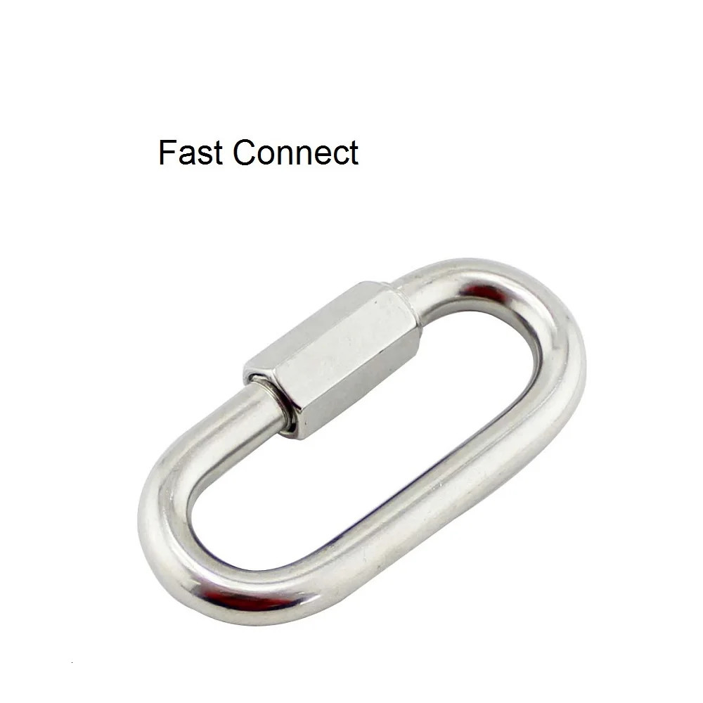 Stainless Steel 304 Spring Loaded Gate Snap Carabiner Quick Link Lock Ring Hook M5 M6 M7 M8 For Hammock Camping 260228