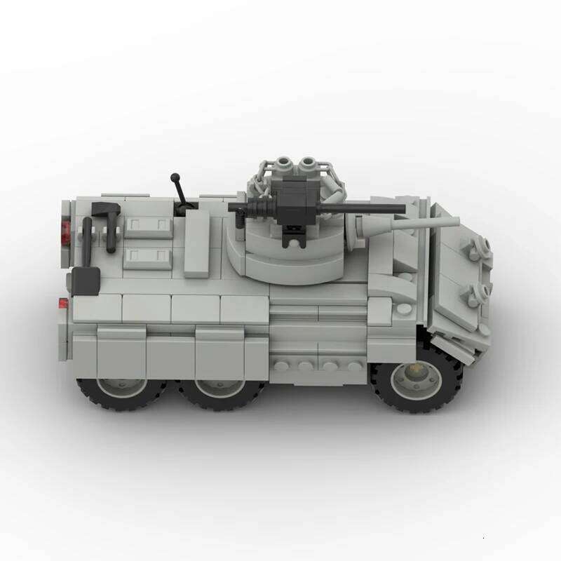 WW2 Military Truck Building Block Transport M8 Light Armored Vehicle MOC Assembly Model Toys For Boys Z260306