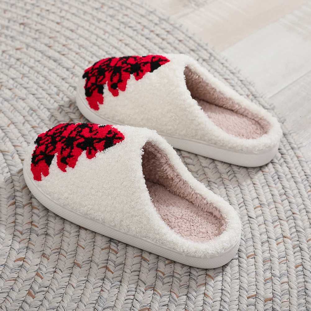 Women Men Warm Plush Home Slipper Cozy Christmas Tree Cotton Slippers Breathable Bedroom Slippers for Indoor for Christmas Gift S260305