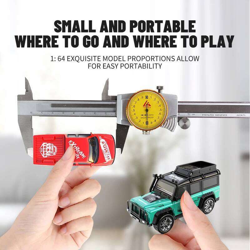 6601Green RC MINI Alloy 1/64 Remote Control Car Convenient to Carry 60 Minutes of Work Time Children's Gifts Electronic Toy C260305