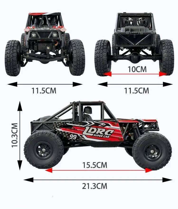 LDRC LD18499 1:18 4x4 4WD RC Remote Control Climbing Vehicle Model for Boys Gift Off-Road Capable Scale Toy Car C260305
