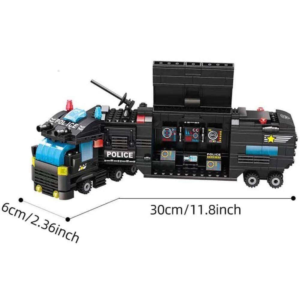 TOYLINX 596PCS Transformation Toys DIY Robot Car Bricks Alloy Plastic City Police Station Building Blocks Children Birthday Gift Z260305