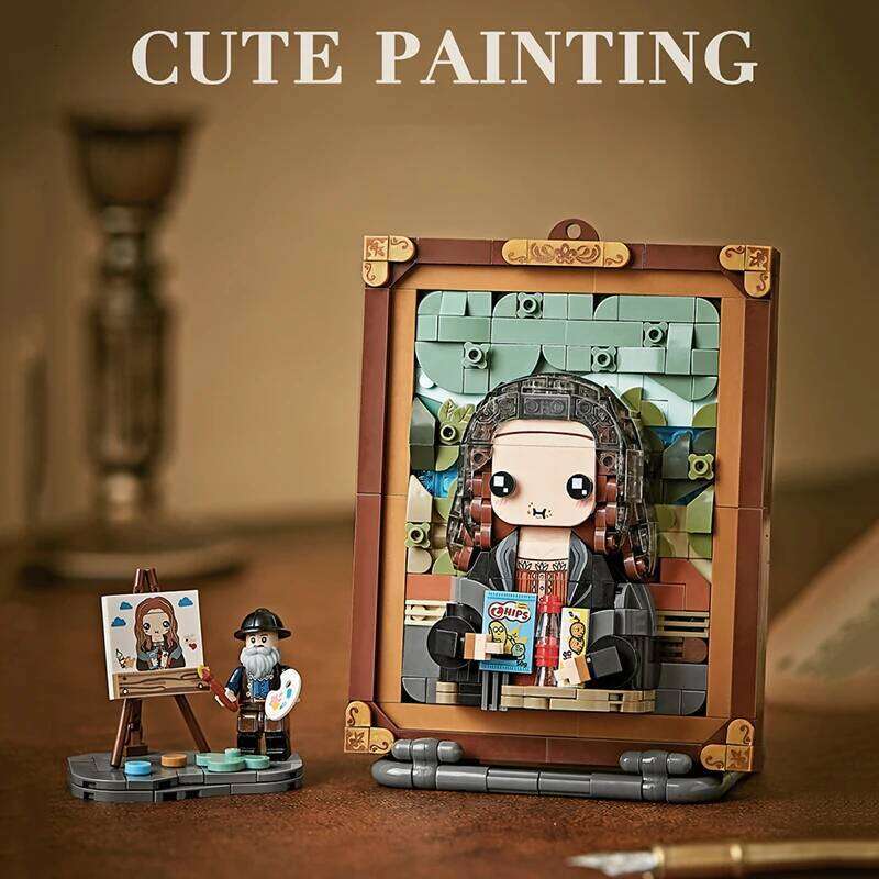 World Famous Oil Model Building Blocks DIY Mona Lisa Hanging Painting Home Ornaments Children's Toys for Friends Gifts Z260306