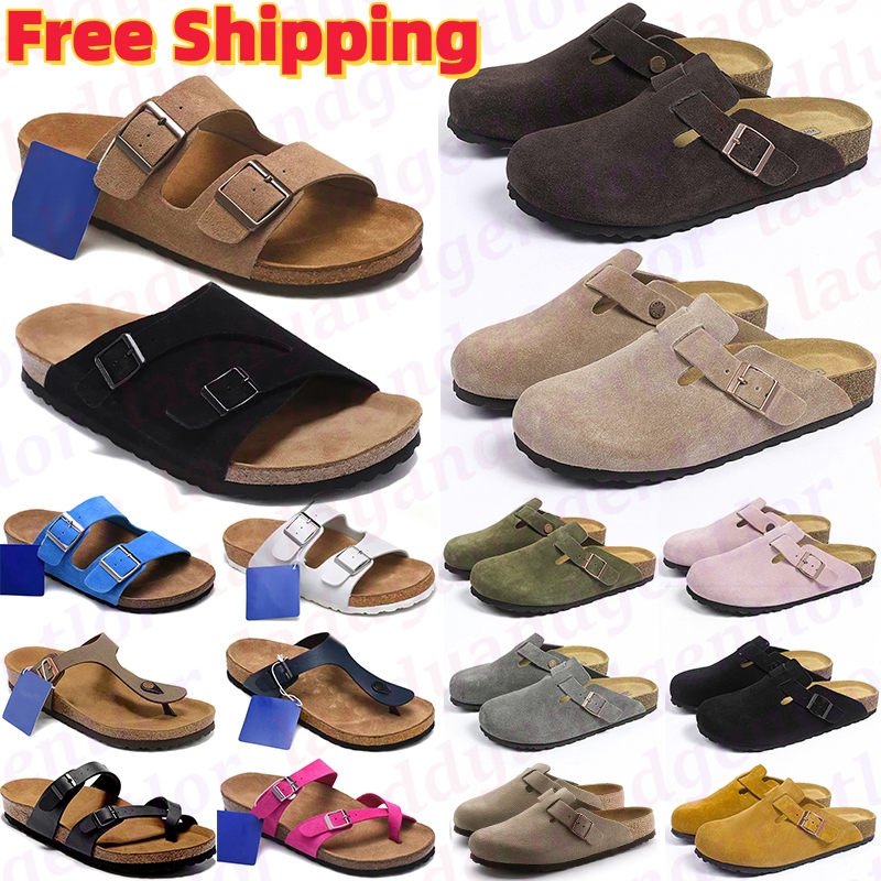 Free Shipping Designer birken Slippers Fur Slides Boston Clogs Sandals Men Women Bostonclogs Shearling Mules Flat Shoes Leather Suede Sliders