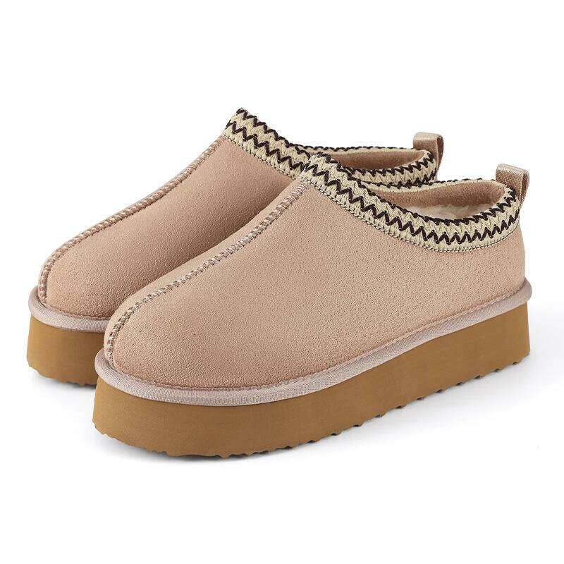Litfun Platform Warm Comfort Fluffy House Shoes Winter Snow Boots Women Thick Sole Plush Cotton Slippers