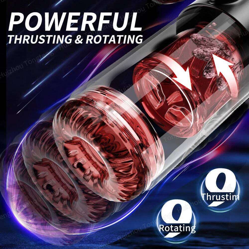 Automatic Telescopic Thrusting Rotating Male Masturbator Cup Licking Vibrating Masturbation Blowjob Pussy Adult Sex Toys for Men W260305
