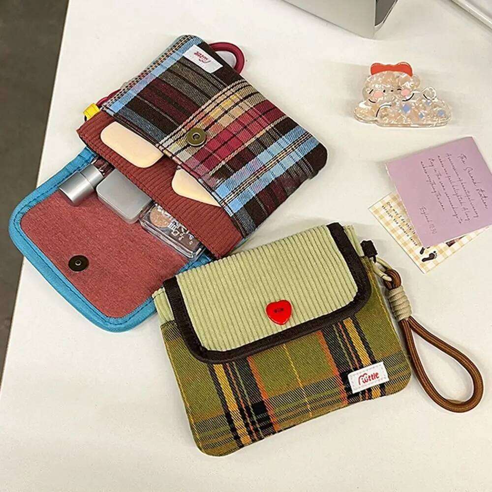 Portable Data Cables Organizer Sanitary Pads Multipurpose Large Capacity Cosmetic Bag Contrast Color Coin Purse Women Girls C260304