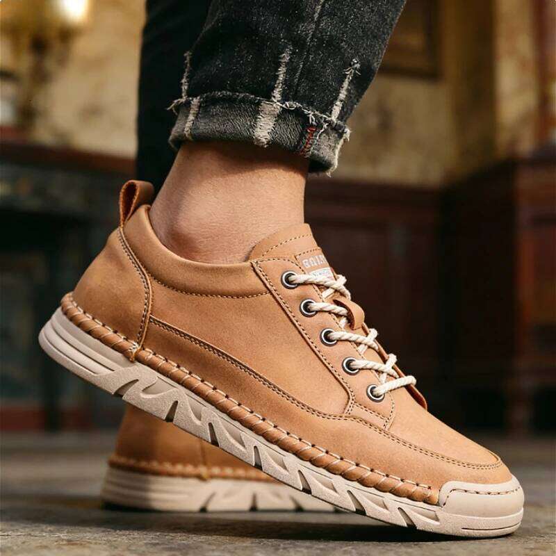 Men's Comfort Casual Shoes Classic Lace-Up Design Soft Non-Slip Rubber Sole Breathable Footwear for Spring Autumn Work Outdoor
