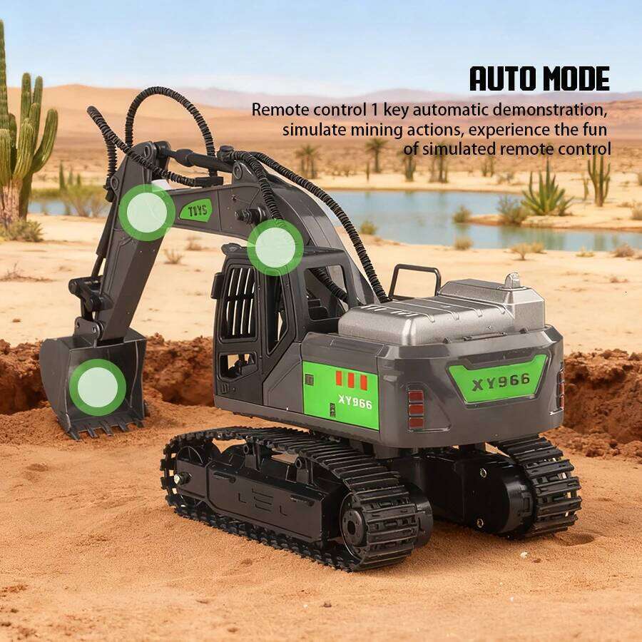 Remote Control Excavator Kids Toy - Alloy Bucket Tracked All-Terrain Electric Model with Simulated Mechanical Arm Gift for Boys C260305