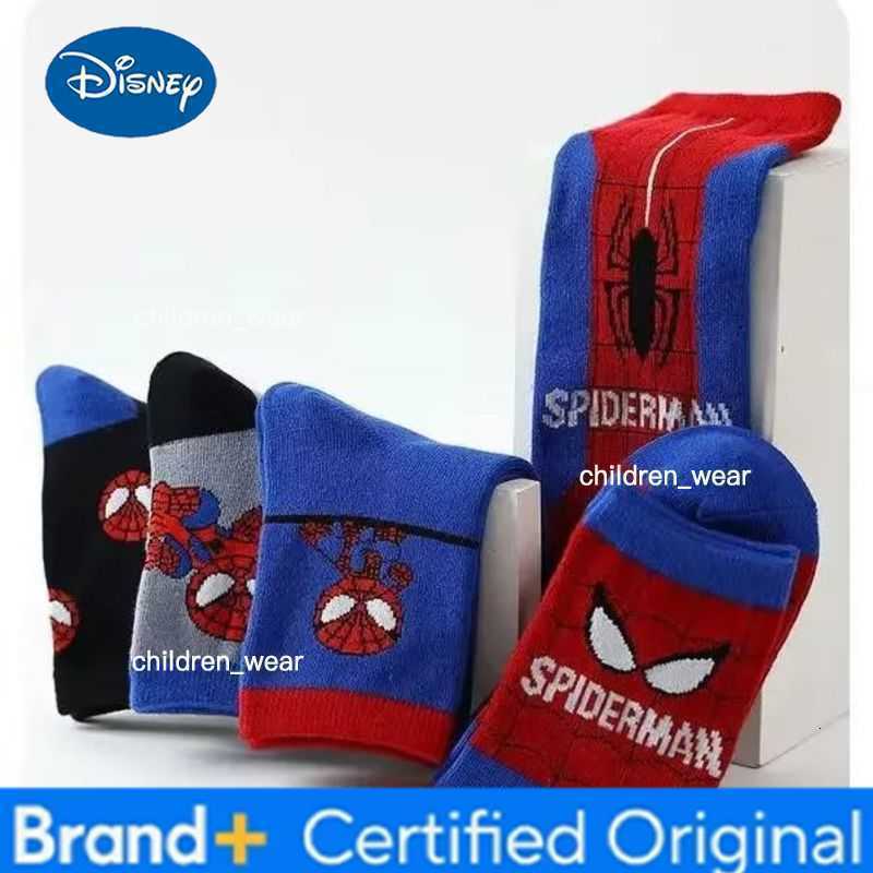 Disney 5Pairs Baby Socks Spiderman cartoon anime cotton Boys tube socks children Autumn winter socks Children socks Size 0-12 Y H260306