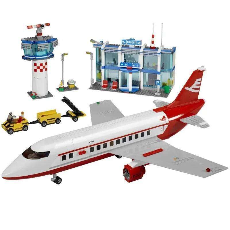 City Series new airport station terminal building blocks Set up construction aircraft toys children's Christmas gifts 703PCS Z260306