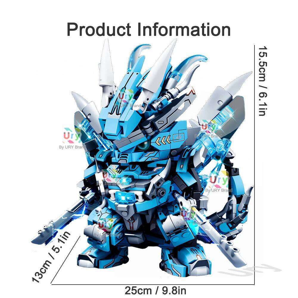 2in1 Ninja Movie Blue Warrior Mini Robot Battle Mecha Flying Water Dragon Set Fighter Building Block Toys for Boy Christmas Gift Z260305