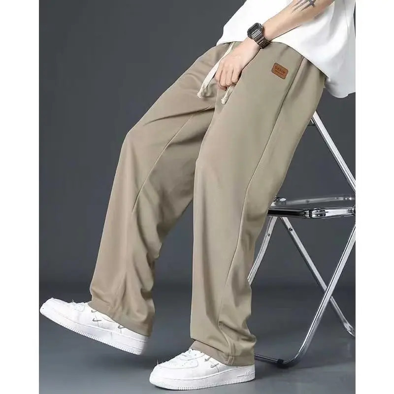 Casual long pants for boys ice silk quick drying pants for spring and summer thin trendy straight tube loose hanging 260306