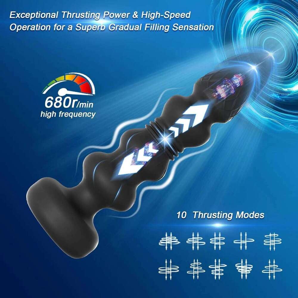 Remote Thrusting Anal Vibrator Women Men Telescopic Beads Prostate G-Spot Masturbation Massager Sex Toys Adult Couples Shop 18+ W260305
