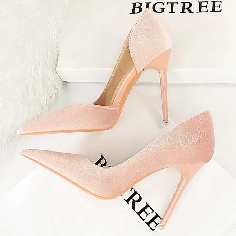 BIGTREE Shoes Purple Women Pumps Suede High Heels Sexy Party Shoes Stilettos Lady Heels Pumps Shoes Large Size 43 260306