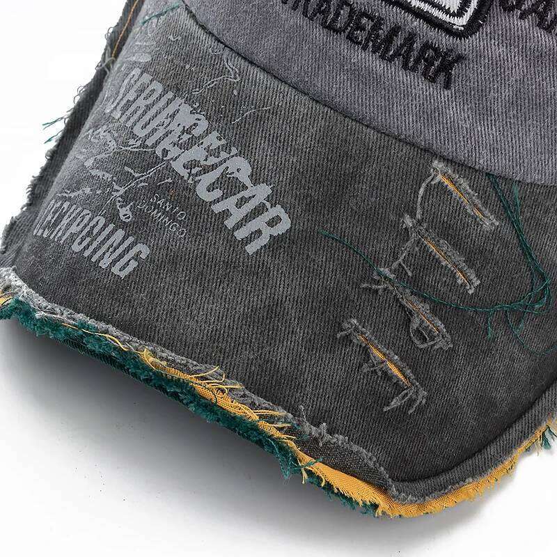 2023 High Quality Washed cowboy letters Cotton Cap For Men Women Adjustable Autdoor Sun protection hat Rock Shark Baseball Caps Y260304