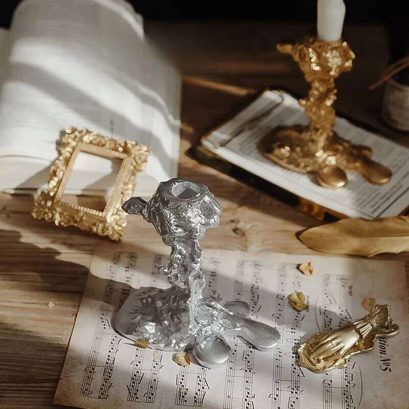 Vintage Candlestick Resin Desktop Decoration Deluxe Candle Holders Wedding Holiday Party Candles Holder XJ260305