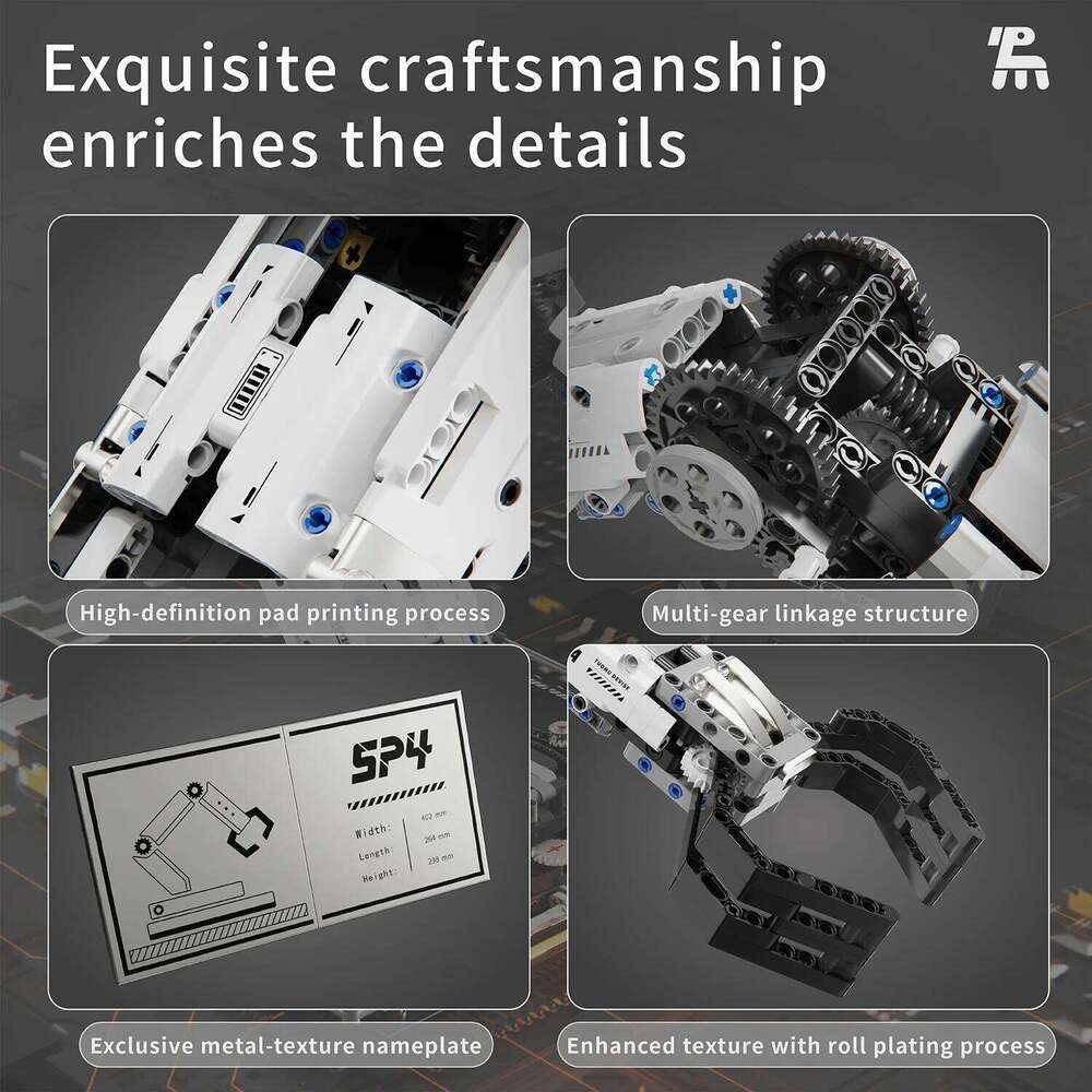 1029PCS Robotic Building Blocks Set Remote Mechanical Arm Model Bricks Desktop Decoration Diy Toys For Kids Holiday Gifts Z260305