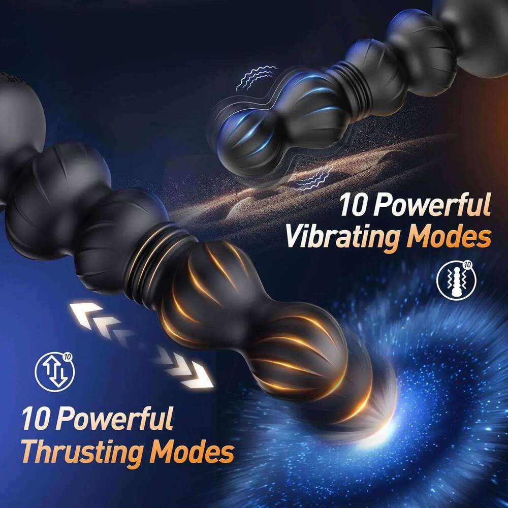 Beads Prostate Massager Anal Vibrator Butt Plug Trainer Vibrating Thrusting Sex Toys for Men Women Adult W260305