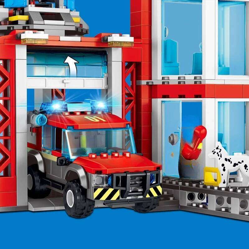 Firefighter Downtown Fire Station Building Model Block Brick Home Decor Toys Christmas Birthday Gift For Children Z260306