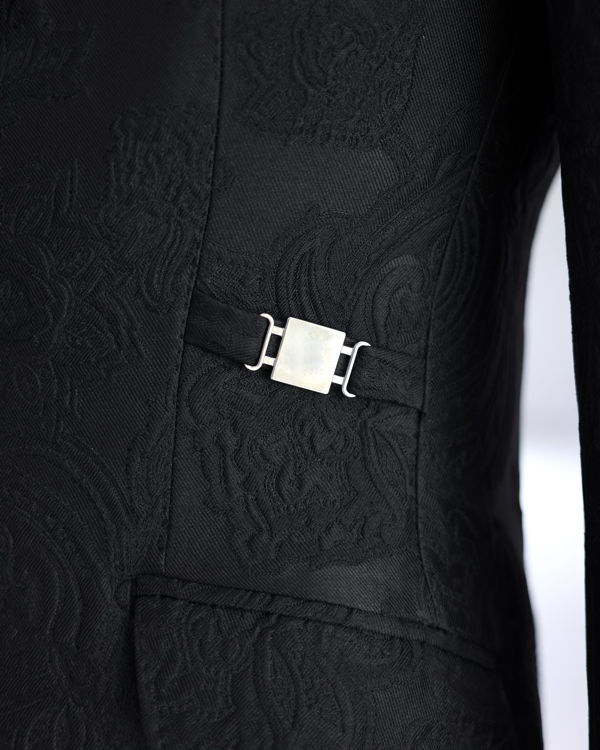Elegant Men Suits Pearls Beading Peaked Lapel Jacquard Blazer 2 Pieces Tailor-Made Jacket Rhinestone One Button Groom Customized Coat Pants Plus Size