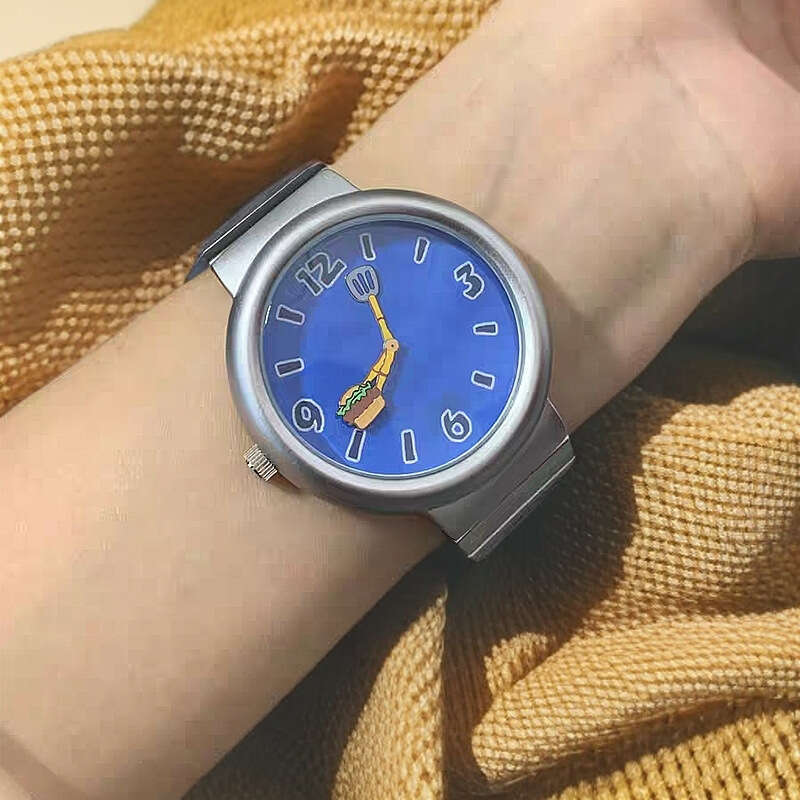 SpongeBob SquarePants Cartoon Double Color Don't Want to Work Couple Personality Niche Creative Men's and Women's Watches