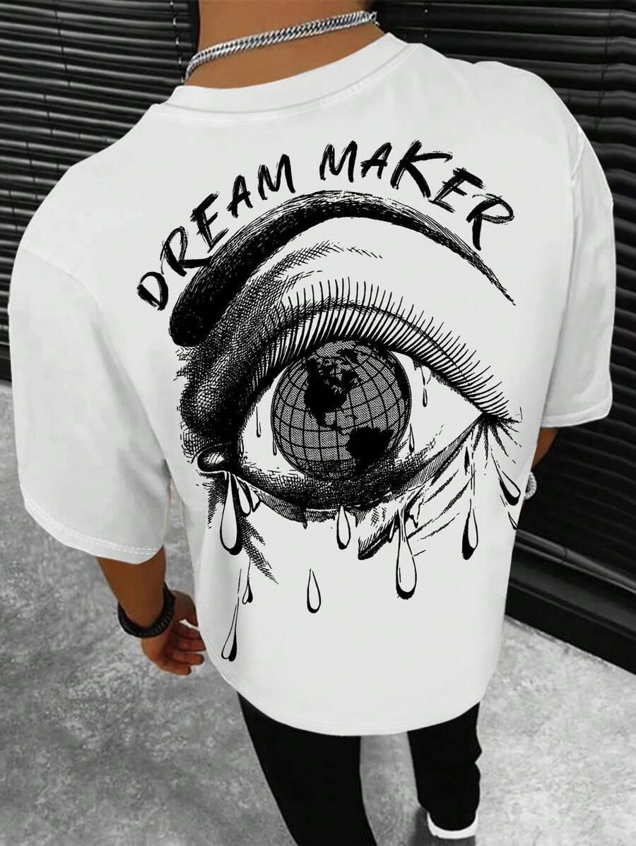2026 European and American cross-border direct supply Earth Eye street fashion men's T-shirt casual and versatile summer short sleeves