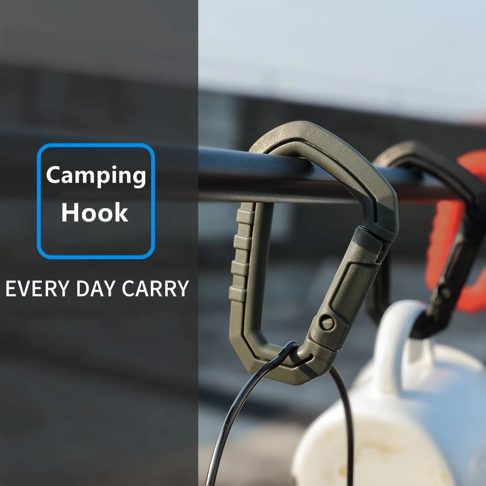 Tactical Carabiner Molle Clip Plastic Buckle ITW Keychain DRing Hard Hook Spring Snap EDC Gear Camping Hiking Outdoor Tools 260228