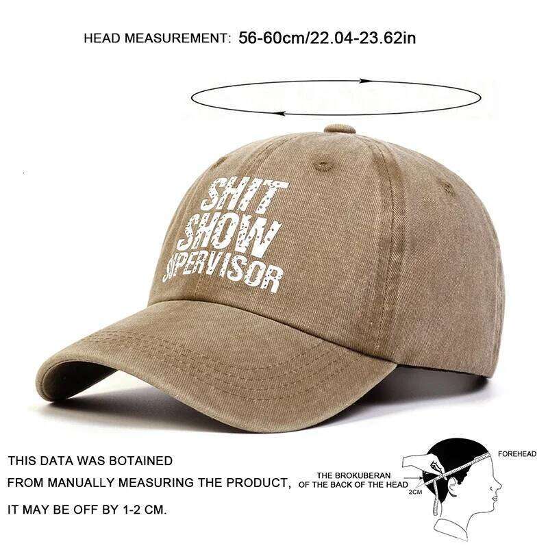 Unisex SHIT SHOW SUPERVISOR Print Wash Baseball Caps Spring and Autumn Outdoor Adjustable Casual Hats Sunscreen Hat Sports Cap Y260304