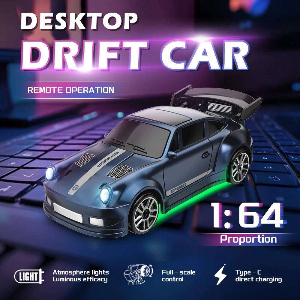 1/64 Scale Drift 2.4Ghz Desktop Mini Racing ESP Remote Contrl Car Model 4WD RC Vehicle Toys for Adults Children's Gifts C260305