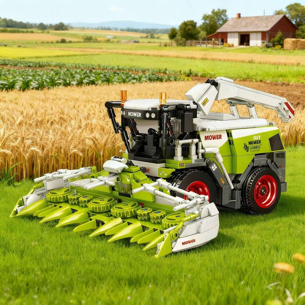 Farmer Truck model Building Block Tractor Cultivator Harvester Vehicle MOC Car Brick City Construction Toy For Children Z260306