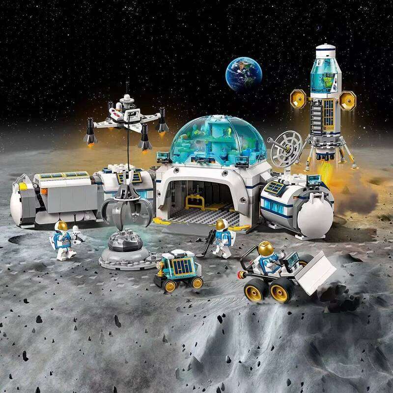 City Series Research Base Building Blocks Space Station Lunar Lander Astronaut Bricks Toys For Children Gifts Z260306