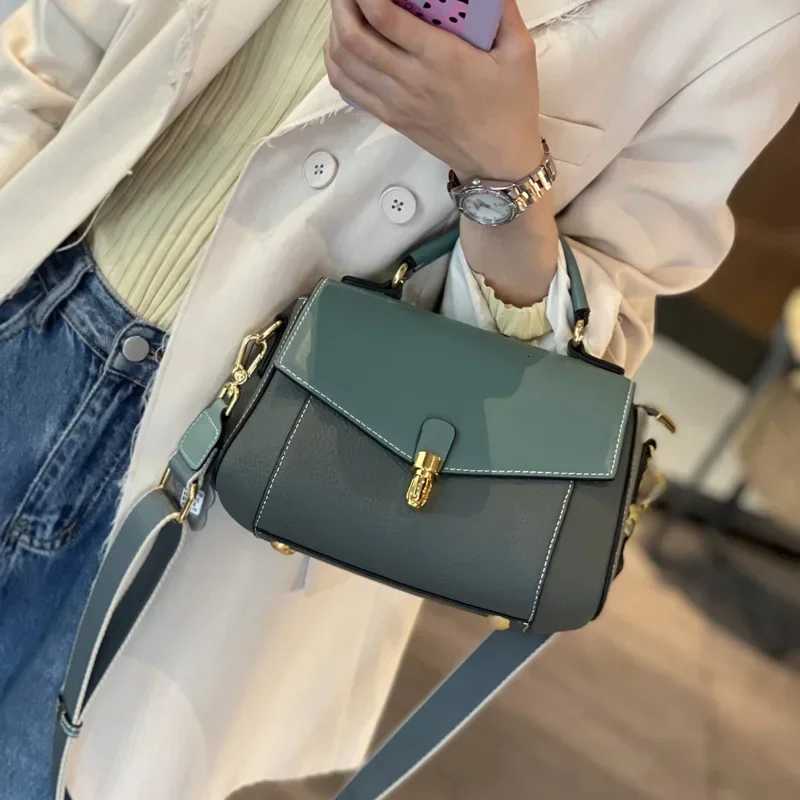 Womens Genuine Leather Bag New Trendy All-match Messenger Shoulder Bag Ladies Fashion First Layer Cowhide Handbag High Quality H260306
