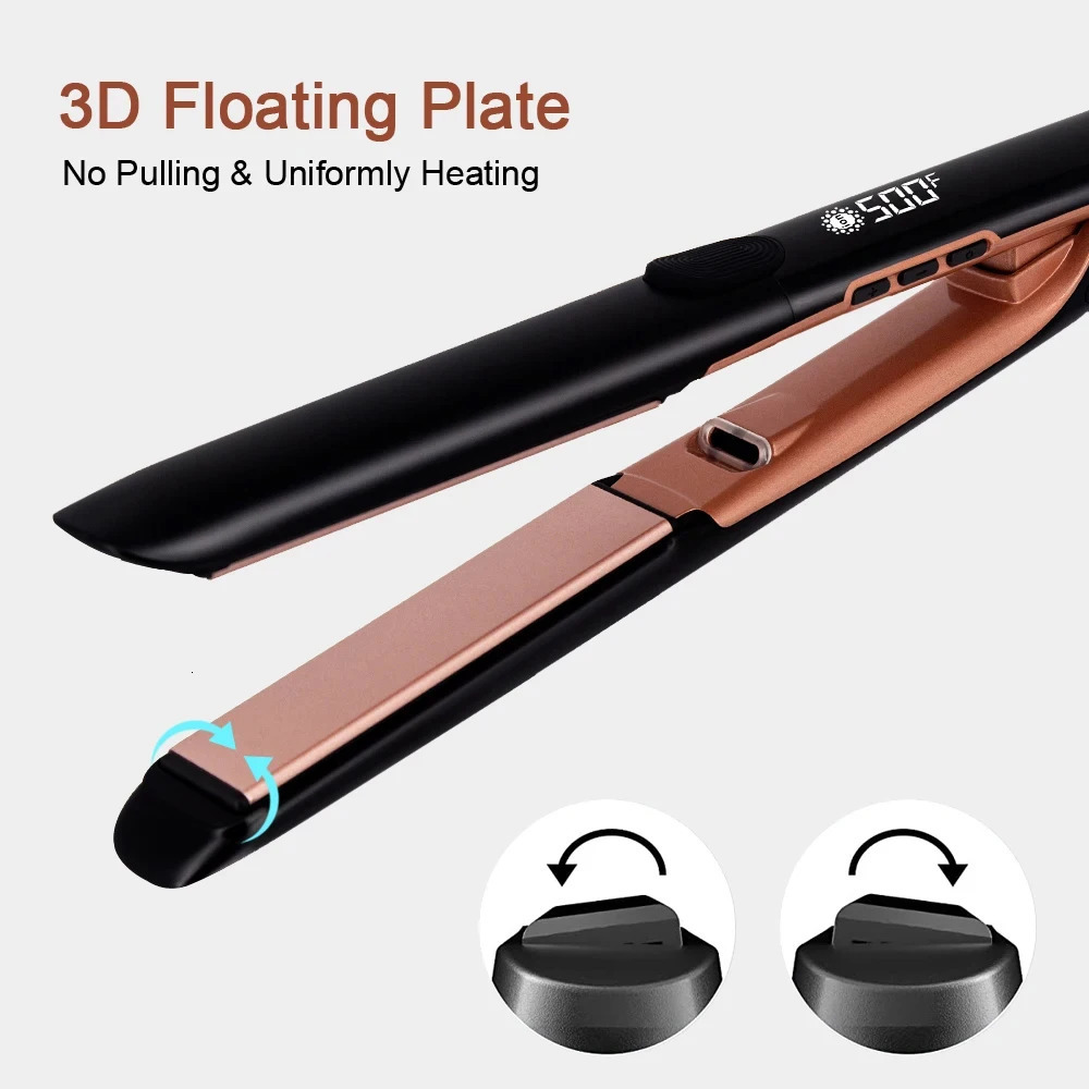 500F Hair Straightener and Curler Plasma Hair Flat Irons 260C Ceramic Coating Plate Professional Salon Styling Tools 260305