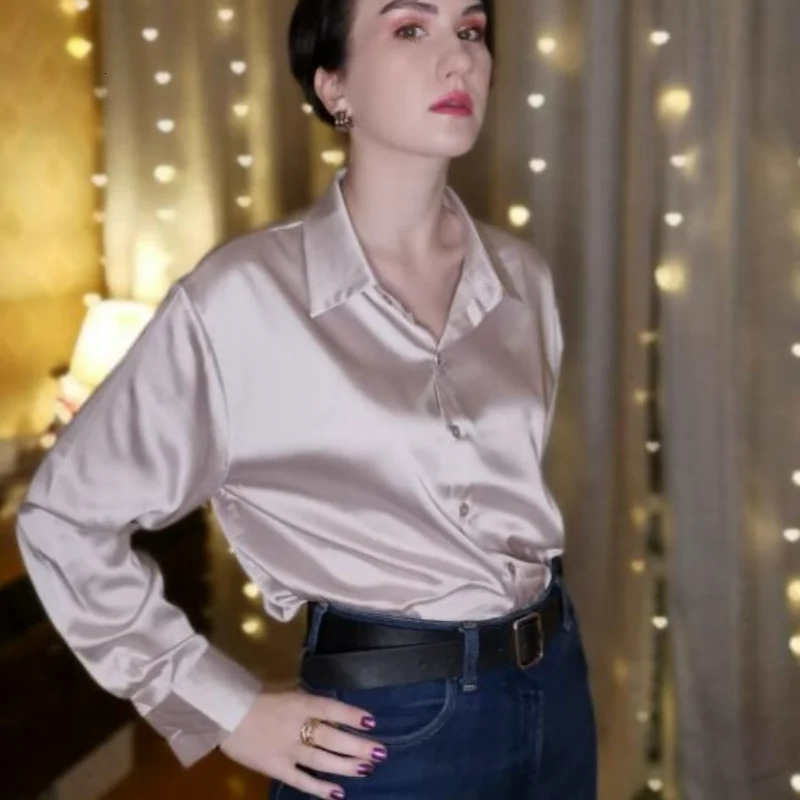 Autumn Fashion Button Up Shirt Spring Vintage Blouse Women White Lady Long Sleeves Female Loose Streetwear Shirts Tops 260306