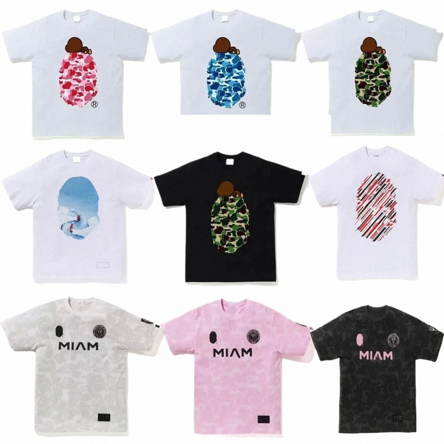 designer Mens T-Shirts Madam Tees Side Double Sided Camouflage Shark Tshirts Graphic Colorful Cashew Lightning Cotton Shirts