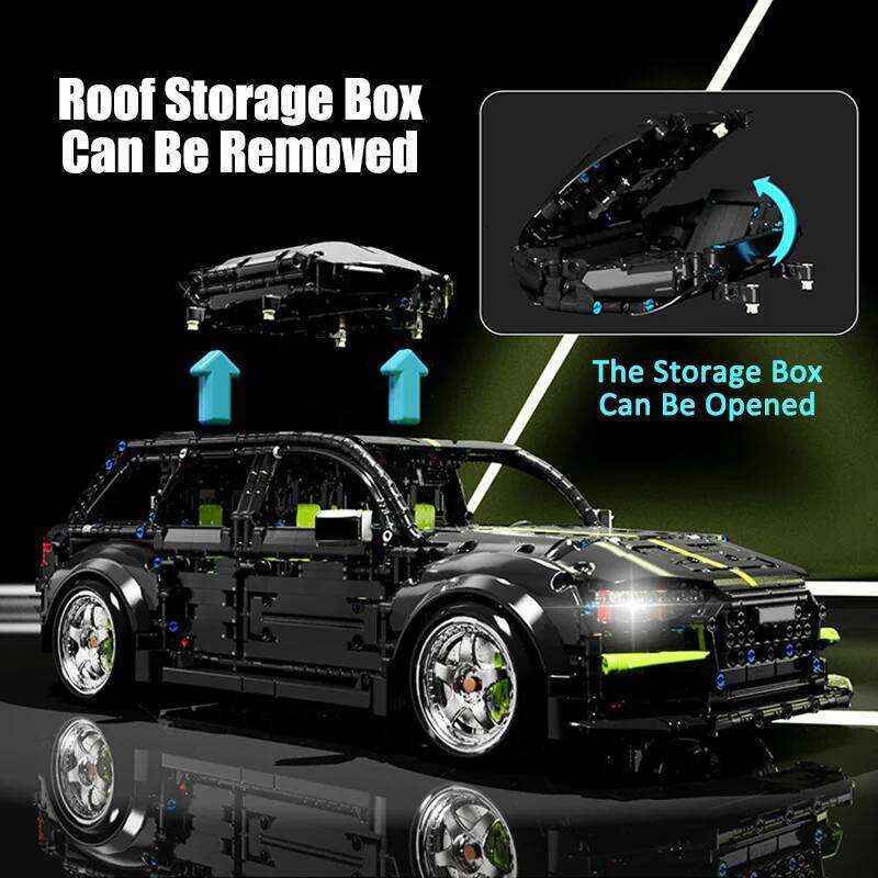 High-tech Expert 2896pcs Audied RS6 Touring Model Building Blocks MOC City Sport Car Travel SUV Vehicle Bricks Toys For Kids Z260305