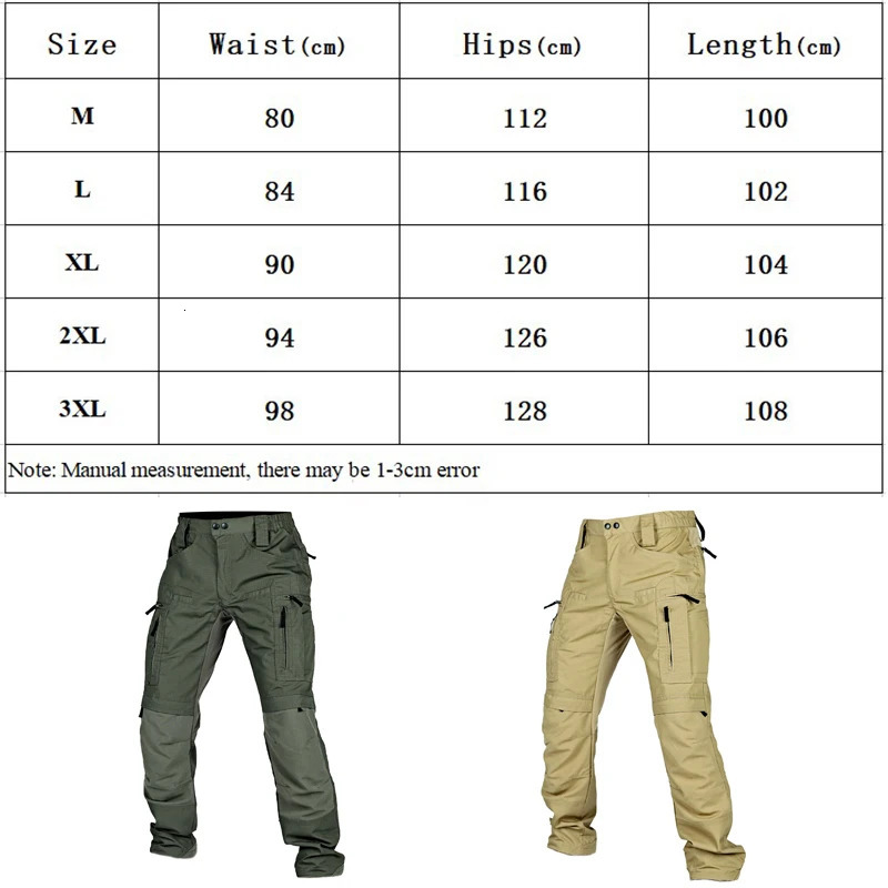 Military Tactical Pants Mens Cargo Trousers Casual Outdoor Waterproof Pants Multi-pocket Wear-resistant Breathable Workwear 260304