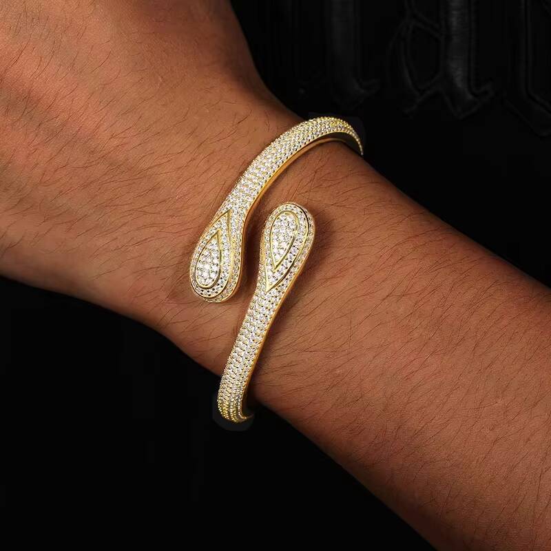 Unisex Luxury Moissanite Bracelet 925 Silver Fine For Women Men Hip Hop Jewelry